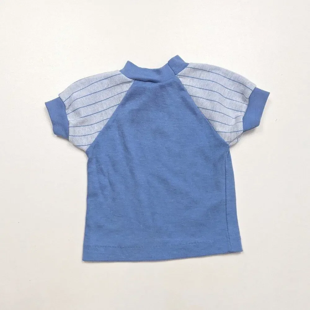 Vintage Names T-Shirt Baby Boys Size 12-18m Ringer Tee Blue 'winner'